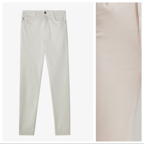 NWT. Massimo Dutti Ecru Satin Trousers. Size 6, 8. - Picture 2 of 10